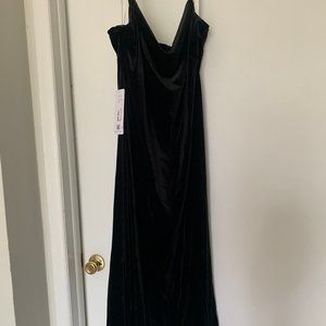 Black, Velvet Midi Dress